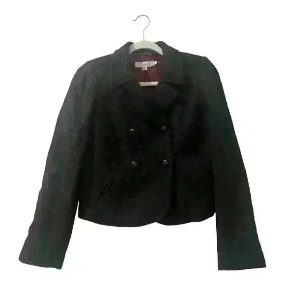 Boden Jackets & Blazers - Boden Blazer Jacket Charcoal Gray Wool Short Double Breasted Size 6 US